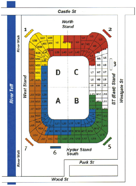 Seating plan of the Millennium Stadium