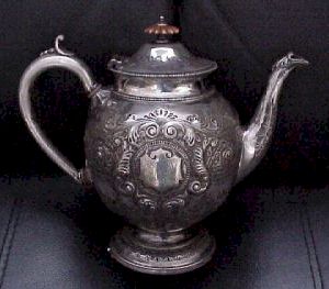 Teapot dedicated to Derby County 1891