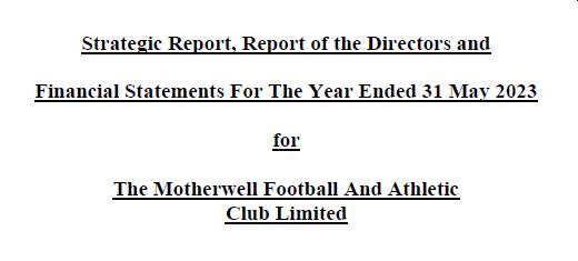 Motherwell record a loss for 2022/23
