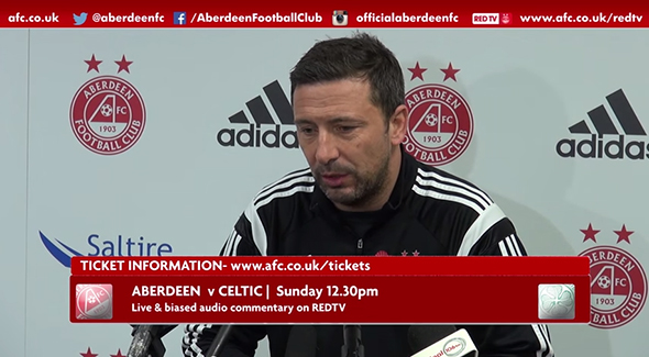 Derek McInnes speaks to the press. Watch the video below