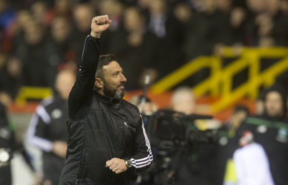 Aberdeen manager Derek McInnes celebrates