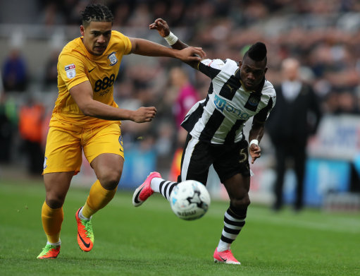 Tyias Browning easily brushing aside Christian Atsu 