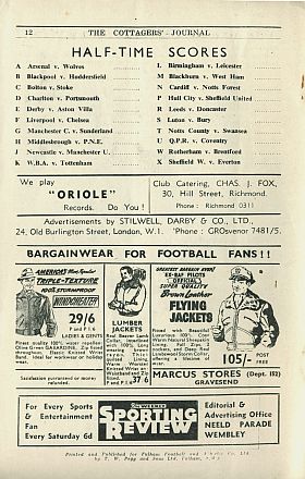 Programmes - Season 1951/52 - Clarets Mad